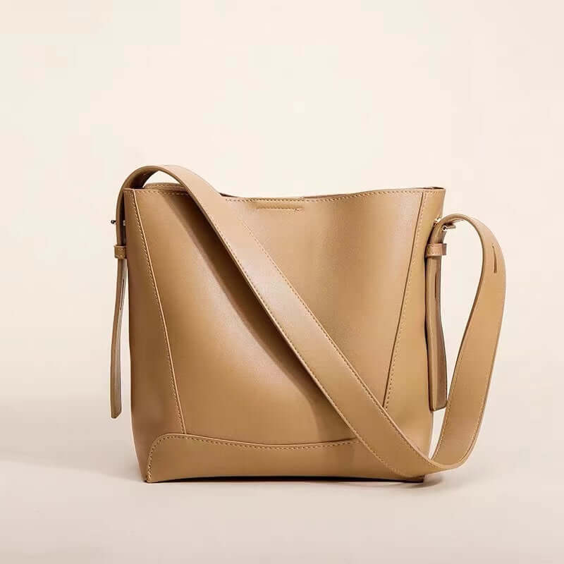 leather bag camel shoulder bag Yuci