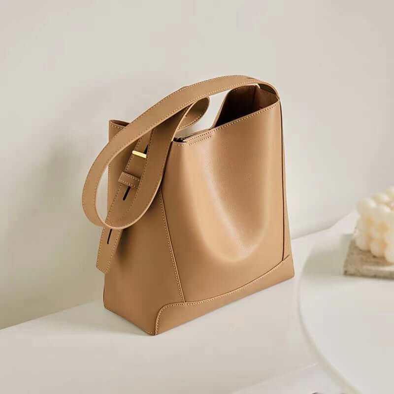 leather bag camel shoulder Yuci medium