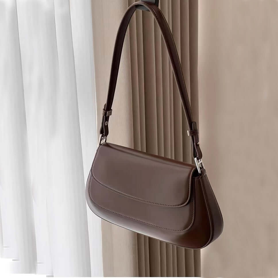 Genuine leather hand bags ladies Yuci chocolate