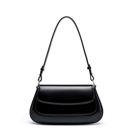 Black leather handbag Yuci