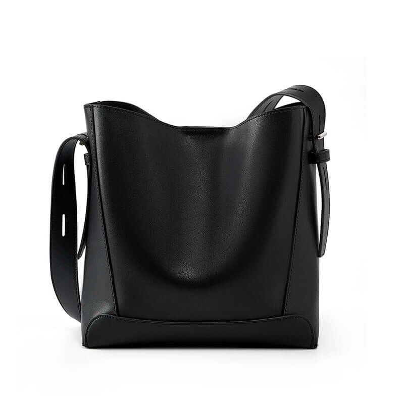 Black leather shoulder bag for ladies Yuci