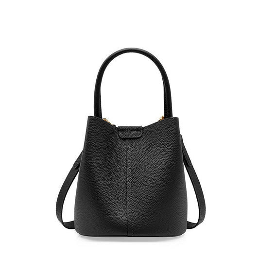 black leather bucket bag sale